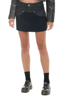 Cropp Spódnice*Czarna jeansowa spódnica mini szary