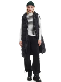 Cropp Kurtki, Płaszcze*Czarna kamizelka puffer z kapturem czarny