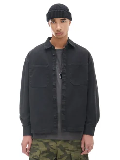 Cropp Denim|Koszule*Czarna koszula z kieszeniami czarny