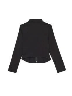 Cropp Koszule, Bluzki*Czarna koszula z podwójnym suwakiem czarny