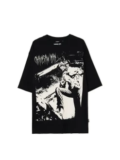 Cropp Koszulki*Czarna koszulka Chainsaw Man czarny