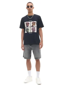 Cropp Koszulki*Czarna koszulka Gorillaz czarny