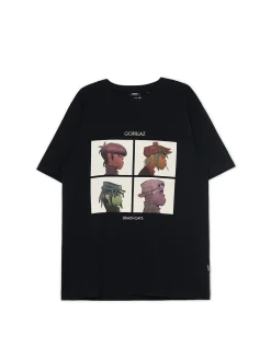 Cropp Koszulki*Czarna koszulka Gorillaz czarny