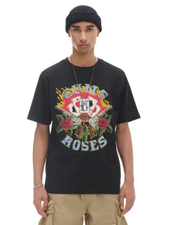 Cropp Koszulki*Czarna koszulka Guns N' Roses czarny