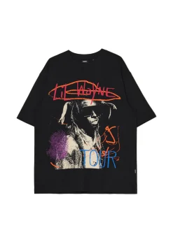 Cropp Koszulki*Czarna koszulka Lil Wayne czarny