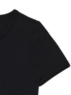 Cropp Koszulki, Topy*Czarna koszulka slim czarny