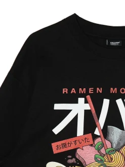 Cropp Koszulki*Czarna koszulka z food printem czarny