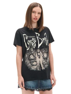 Cropp Koszulki, Topy*Czarna koszulka z Gnijącą Panną Młodą czarny