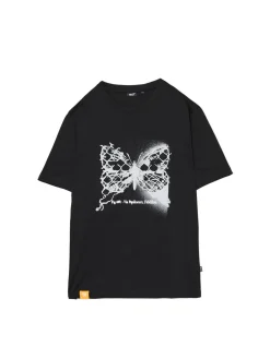 Cropp Koszulki*Czarna koszulka z motylem czarny