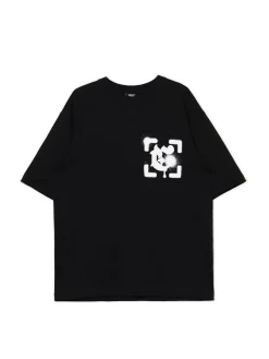 Cropp Koszulki*Czarna koszulka z nadrukiem po obu stronach czarny