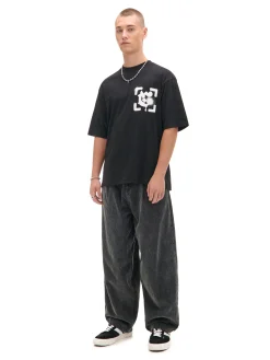 Cropp Koszulki*Czarna koszulka z nadrukiem po obu stronach czarny