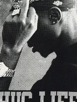 Cropp Koszulki*Czarna koszulka z nadrukiem Tupac Shakur czarny