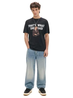 Cropp Koszulki*Czarna koszulka z nadrukiem The Office czarny