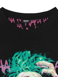 Cropp Koszulki*Czarna koszulka z nadrukiem Jokera czarny