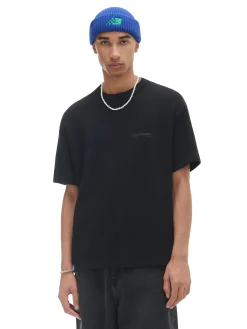 Cropp Koszulki*Czarna koszulka z napisami czarny