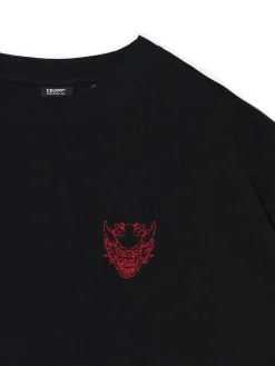 Cropp Koszulki*Czarna koszulka z naszywką czarny