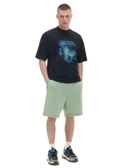 Cropp Koszulki*Czarna koszulka z printem czarny