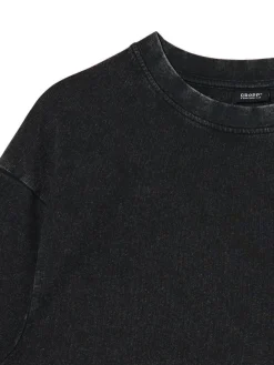 Cropp Koszulki*Czarna koszulka z surowym wykończeniem czarny