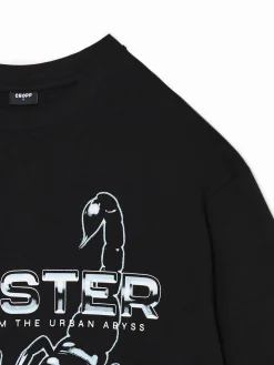 Cropp Koszulki*Czarna koszulka ze skorpionem czarny