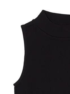 Cropp Koszulki, Topy*Czarna koszulka ze stójką czarny