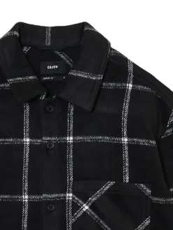 Cropp Koszule*Czarna kraciasta koszula z domieszką wełny czarny