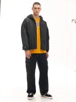 Cropp Kurtki, Płaszcze*Czarna kurtka basic z kapturem czarny