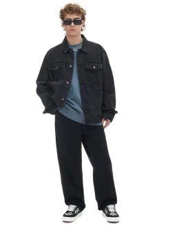 Cropp Kurtki, Płaszcze|Denim*Czarna kurtka jeansowa czarny