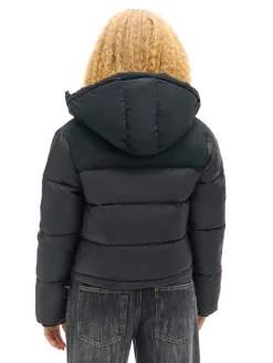 Cropp Kurtki, Płaszcze*Czarna kurtka puffer z gładkim karczkiem czarny