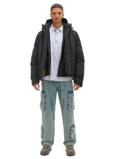 Cropp Kurtki Zimowe|Kurtki, Płaszcze*Czarna kurtka puffer z kapturem czarny