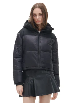 Cropp Kurtki, Płaszcze*Czarna kurtka puffer z kapturem czarny