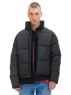 Cropp Kurtki Zimowe|Kurtki, Płaszcze*Czarna kurtka puffer ze stójką czarny