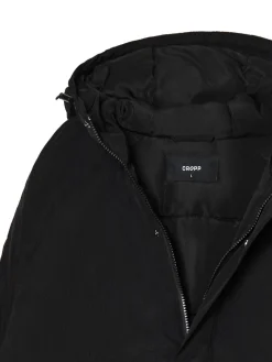 Cropp Kurtki Zimowe|Kurtki, Płaszcze*Czarna kurtka z kapturem czarny
