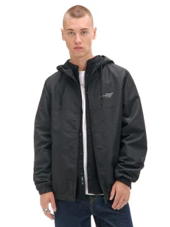 Cropp Kurtki, Płaszcze*Czarna kurtka z kapturem czarny