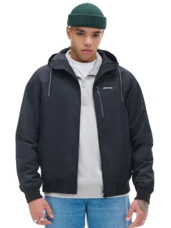 Cropp Kurtki, Płaszcze*Czarna kurtka z kapturem czarny