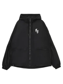 Cropp Kurtki, Płaszcze*Czarna kurtka z kapturem i nadrukiem czarny