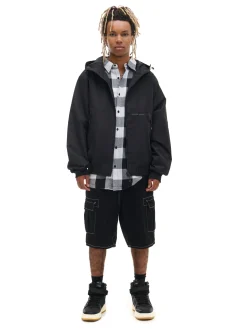 Cropp Kurtki, Płaszcze*Czarna lekka kurtka z kapturem czarny