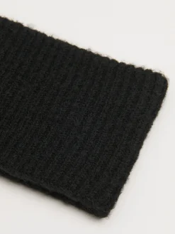 Cropp Czapki*Czarna ocieplana opaska na głowę czarny