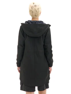 Cropp Kurtki, Płaszcze*Czarna parka z kapturem czarny