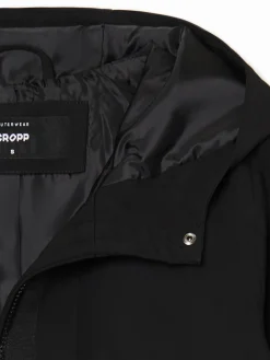Cropp Kurtki, Płaszcze*Czarna parka z kapturem czarny
