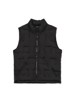 Cropp Kurtki, Płaszcze*Czarna pikowana kamizelka ze stójką czarny