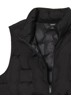 Cropp Kurtki, Płaszcze*Czarna pikowana kamizelka ze stójką czarny