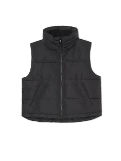 Cropp Kurtki, Płaszcze*Czarna pikowana kamizelka czarny