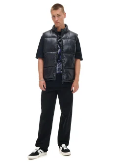 Cropp Kurtki, Płaszcze*Czarna pikowana kamizelka czarny