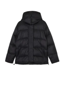 Cropp Kurtki, Płaszcze*Czarna pikowana kurtka z kapturem czarny