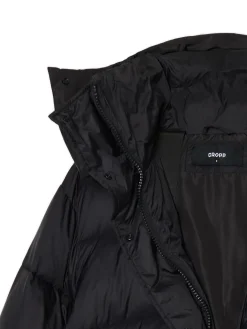Cropp Kurtki, Płaszcze*Czarna pikowana kurtka z kapturem czarny