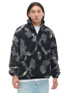 Cropp Bluzy*Czarna polarowa bluza ze stójką czarny