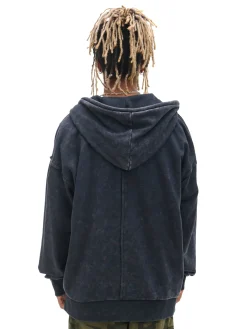 Cropp Bluzy*Czarna rozpinana bluza z kapturem czarny