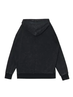 Cropp Bluzy*Czarna rozpinana bluza z kapturem czarny