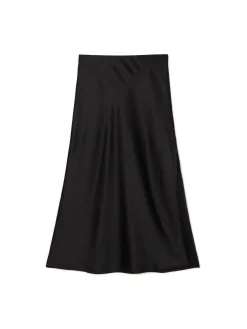 Cropp Spódnice*Czarna satynowa spódnica czarny