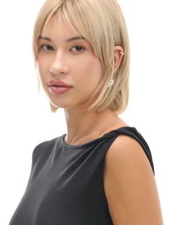 Cropp Sukienki, Kombinezony*Czarna sukienka maxi z marszczeniem czarny